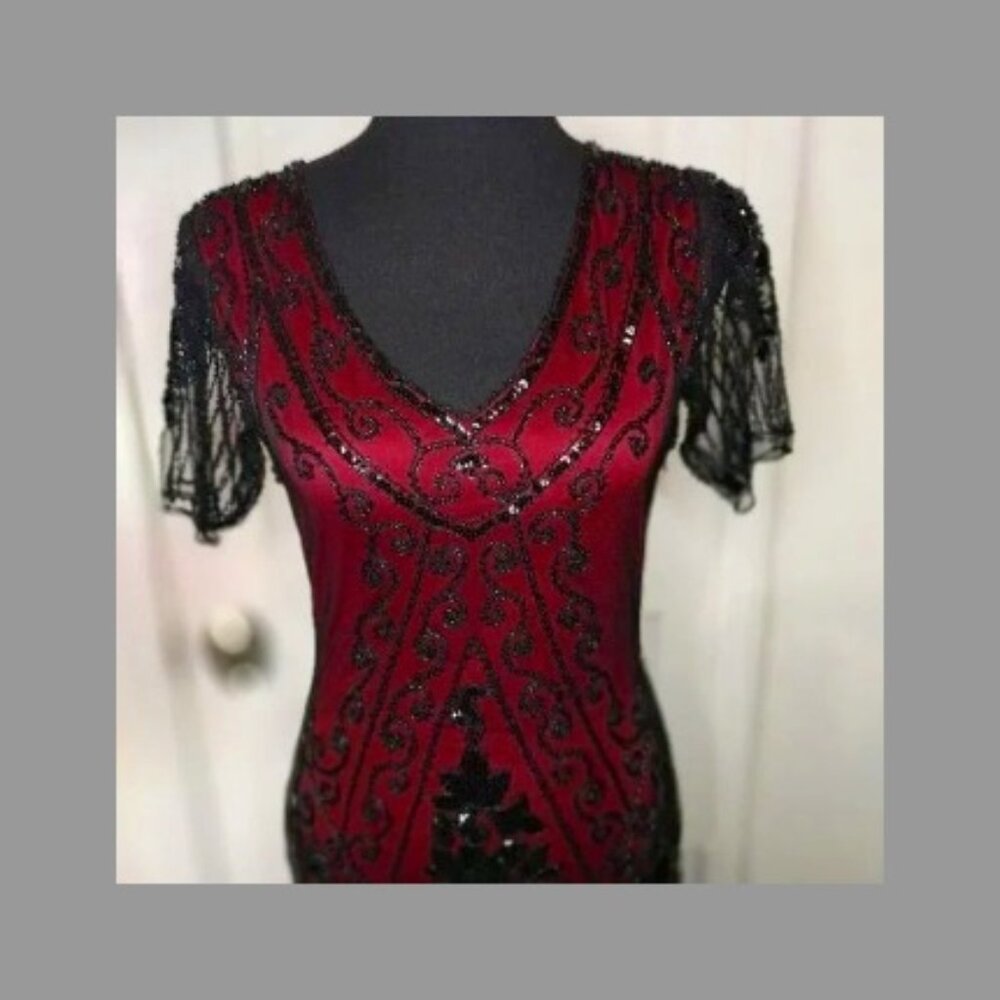 BABEYOND IRREGULAR FRINGE BEADED SEQUIN